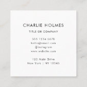 QRコード |白モダンミニマルプロフェッショナル スクエア名刺 (裏面)