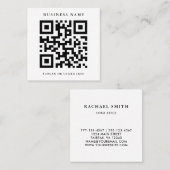 QRコード(白黒) スクエア名刺 (正面/裏面)