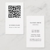 QRコード（白黒） モダン 名刺 (正面/裏面)