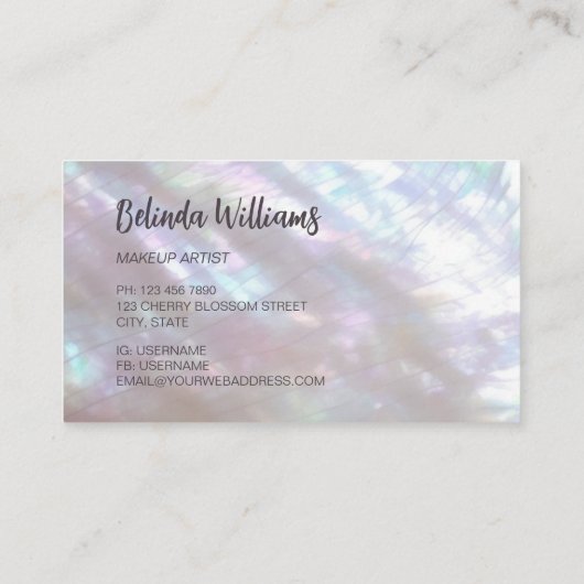 QRコード | 真珠のマザーオブきらめく名刺 名刺 (裏面)