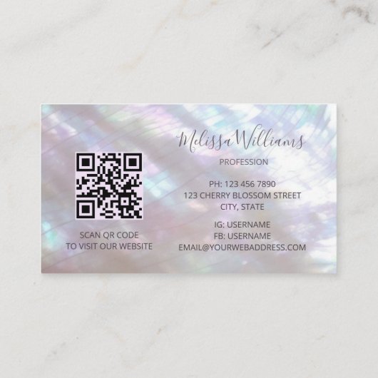 QRコード |真珠の母きらめき 名刺 (裏面)