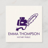 QRコード | 紫モダンミニマル公証人 スクエア名刺 (正面)