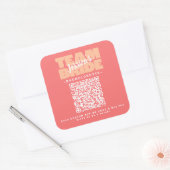 QRコード 花嫁のパーティー ドリンク チーム 花嫁 ピンク スクエアシール (封筒)