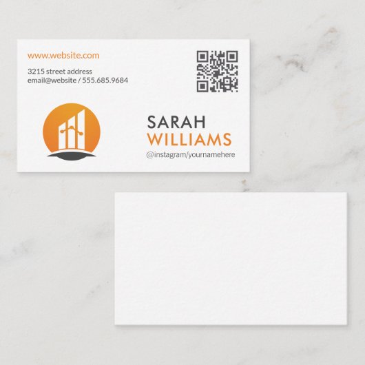 QRコード | 財務ロゴ 名刺 (正面/裏面)