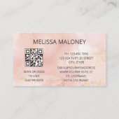 QRコード |赤面ピンクインクイニシャル 名刺 (裏面)