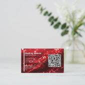 QRコード 赤 プロフェッショナル ネイル技術者 テンプレート 名刺 (スタンド正面)