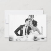 QRコード 返信カード | 白黒 写真 招待状 (裏面)