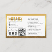 QRコード | 金ゴールドモダン移動公証人公共 名刺 (裏面)