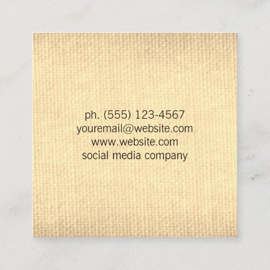 QRコード | 金ゴールド質織物 スクエア名刺 (裏面)