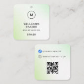 QRコード | 青い衣類ラベル 価格ハングタグ コーリングカード (正面/裏面)