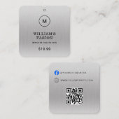 QRコード | 青い衣類ラベル 価格ハングタグ コーリングカード (正面/裏面)