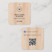 QRコード | 青い衣類ラベル 価格ハングタグ コーリングカード (正面/裏面)