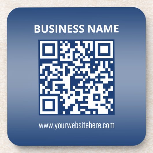 QRコード | 青（または任意の色）グラデーション コースター (正面)