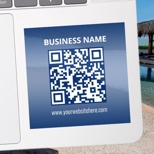 QRコード | 青(または任意の色)グラデーション シール