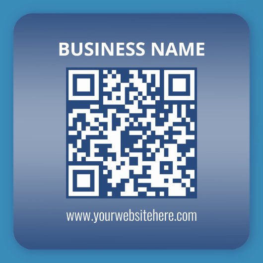 QRコード | 青（または任意の色）グラデーション スクエアシール