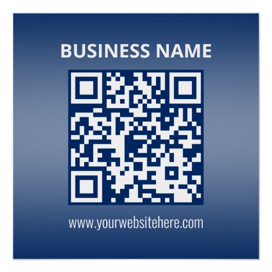 QRコード | 青（または任意の色）グラデーション ポスター (正面)