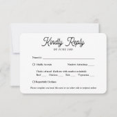 QRコード&食事オプションレトロスクリプトフォト結婚ズ 出欠カード (正面)