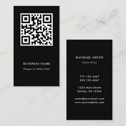 QRコード(黒) 名刺 (正面/裏面)