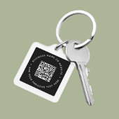 QRコード | Black Business モダン手頃 Square キーホルダー