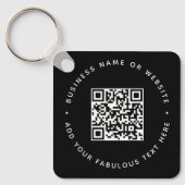 QRコード | Black Business モダン手頃 Square キーホルダー (正面)