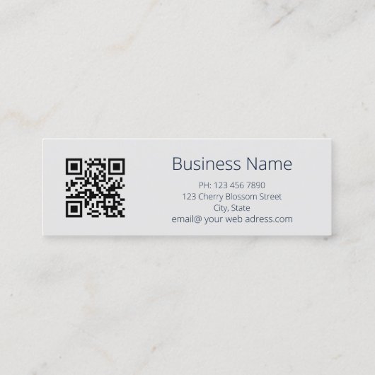 QRコード | Blue Orchid Silver スキニー名刺 (裏面)