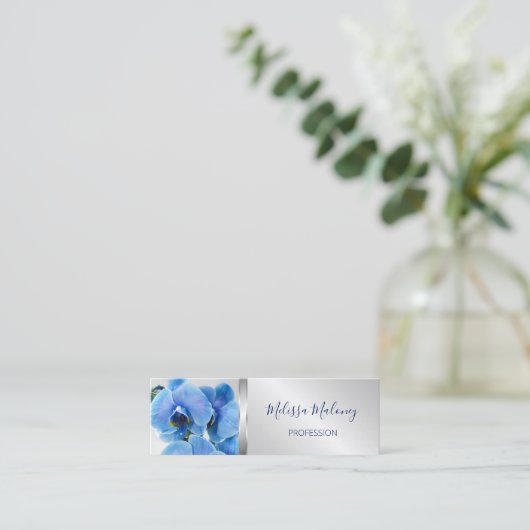 QRコード | Blue Orchid Silver スキニー名刺 (スタンド正面)