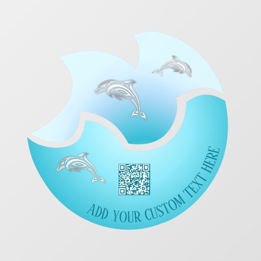 QRコード | Coastal Blue Wave Dolphinsのウィンドウが引き付く ウィンドウサイン (シート)