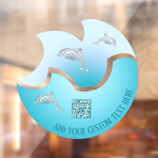 QRコード | Coastal Blue Wave Dolphinsのウィンドウが引き付く ウィンドウサイン (シート2)