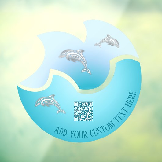 QRコード | Coastal Blue Wave Dolphinsのウィンドウが引き付く ウィンドウサイン (シート3)