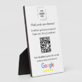 QRコード Googleレビュー イーゼル卓上スタイル フォトプラーク (側面)