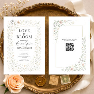 QRコード Love in Bloom ワイルドフラワー ブライダルシャワー 招待状