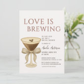 QRコード Love is Brewing マティーニ ブライダルシャワー 招待状 (スタンド正面)