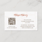 QRコード | Pampas Grass Water color Boho 名刺 (裏面)