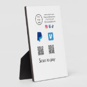 QRコード PayPal Venmo スキャンして支払う ソーシャルメディアを追加 フォトプラーク (側面)