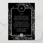 QRコード・RSVP・ウェブサイト・結婚式の総合的なリース 箔招待状 (裏面)