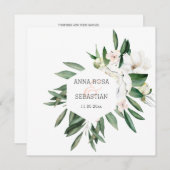 *～* QRコード RSVP AR15 牡丹の花 フレーム 結婚式 招待状 (正面/裏面)