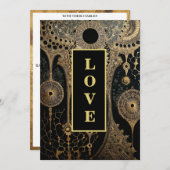 ＊～ QRコード RSVP AR26 ゴールドレース LOVE26  ラグジュアリーウェディング 招待状 (正面/裏面)