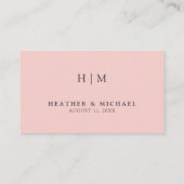 QRコード&sサイ結婚ト赤面ピンク&ネイビーブルーRSVP エンクロージャーカード (裏面)