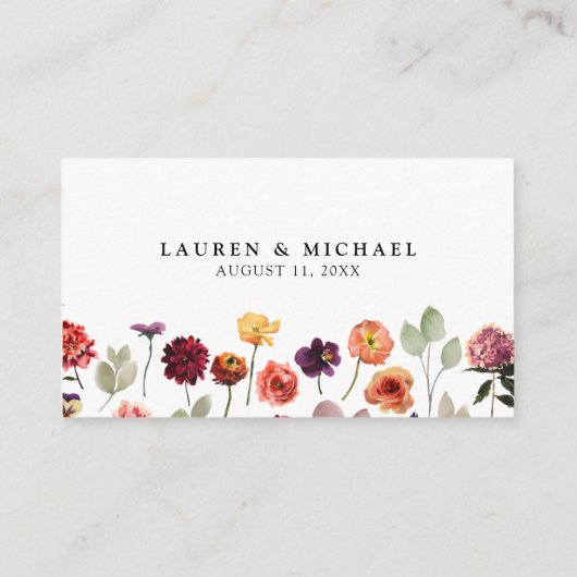 QRコード&s結婚ウェブサイト秋夏RSVP エンクロージャーカード (裏面)