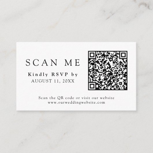 QRコード&s結婚ウェブサイト秋夏RSVP エンクロージャーカード (正面)