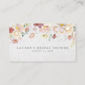 QRコード&s結婚ウェブサイト赤面ピンクフローラRSVP エンクロージャーカード (裏面)