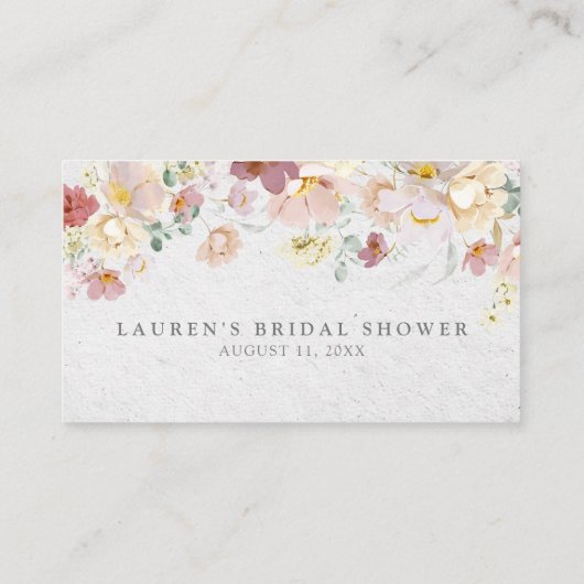 QRコード&s結婚ウェブサイト赤面ピンクフローラRSVP エンクロージャーカード (裏面)