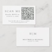 QRコード&s結婚ウェブサイトEucalyptus Wedding RSVP エンクロージャーカード (正面/裏面)