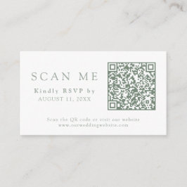 QRコード&s結婚ウェブサイトSageグリーンウェディングRSVP エンクロージャーカード