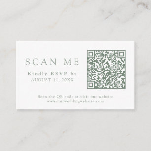 QRコード&s結婚ウェブサイトSageグリーンウェディングRSVP エンクロージャーカード