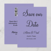 QRコード Save Our Date 写真名 日付 黒白追加 エンクロージャーカード (正面/裏面)