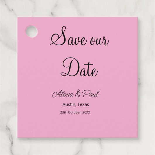 QRコード Save Our Date 写真追加 日付 黒白 フェイバータグ (正面)