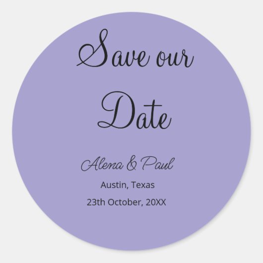 QRコード Save Our Date 写真追加 日付 黒 白 ラウンドシール (正面)