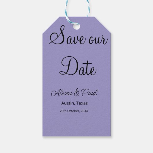 QRコード Save Our Date 写真 名前 日付 黒 白 ギフトタグ (正面)