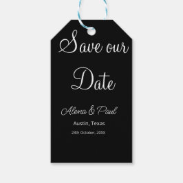 QRコード Save Our Date 写真 名前 日付 黒 白 ギフトタグ